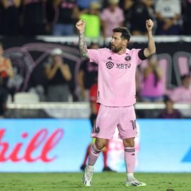 Inter Miami Star Lionel Messi Celebrates After Scoring Against Orlando City