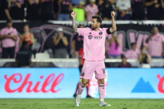 Inter Miami Star Lionel Messi Celebrates After Scoring Against Orlando City