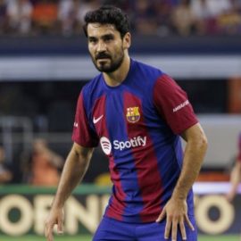 Ilkay Gundogan In Action For Barcelona