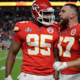 Travis Kelce and Chris Jones pic