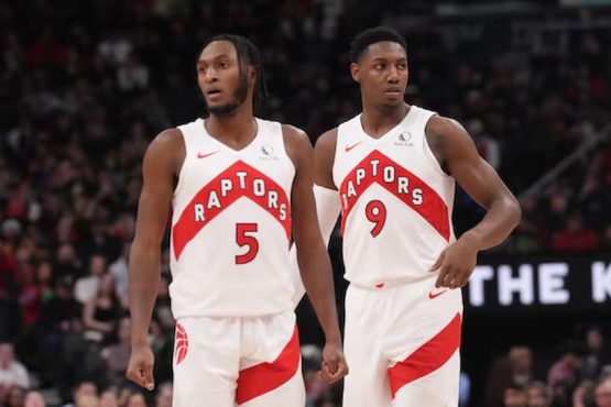 Immanuel Qucikley and R.J. Barrett Raptors pic