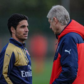 Mikel Arteta and Arsene Wenger At Arsenal