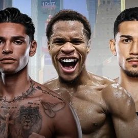 Teofimo Lopez vs Arnold Barboza Jr Times Square Card Boxing