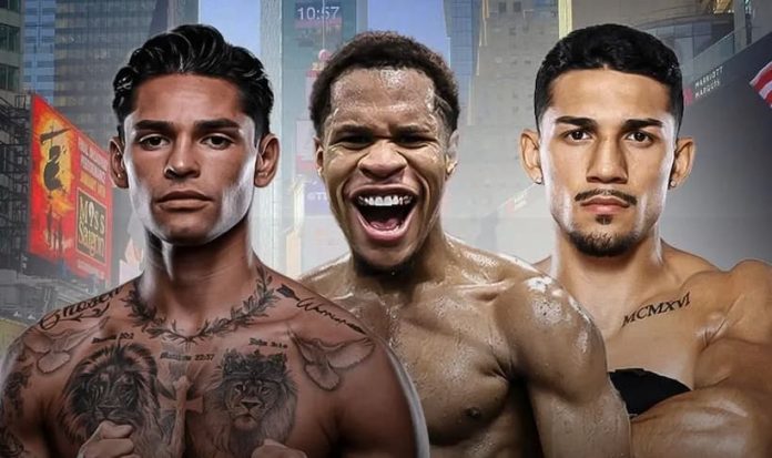 Teofimo Lopez vs Arnold Barboza Jr Times Square Card Boxing