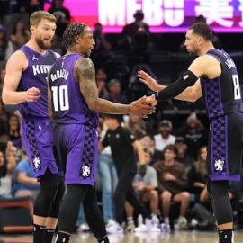 Sabonis DeRozan and LaVine pic